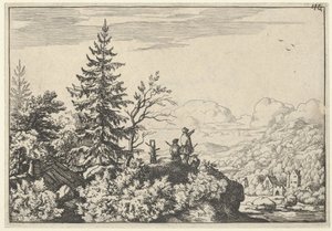Les deux hommes sur la colline, 17e siècle - Allart van Everdingen