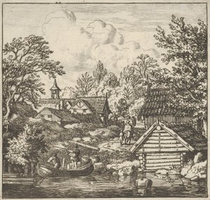 Le déchargement de la barge, 17ème siècle - Allart van Everdingen