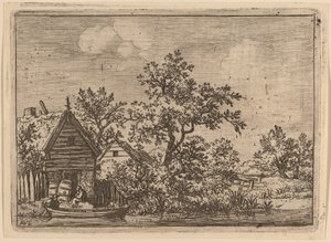 Deux tonneaux devant un cottage, probablement vers 1645-1656 - Allart van Everdingen