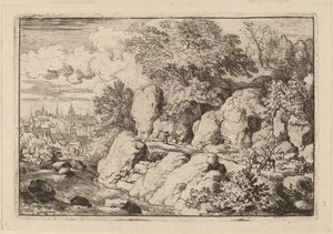 Deux cavaliers sur un chemin rocheux - Allart van Everdingen