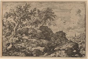 Deux paysans assis sur une colline, probablement vers 1645-1656 - Allart van Everdingen