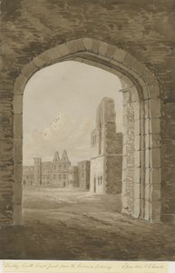 Château de Dudley - Le Donjon : dessin sépia-rouge, 8 juin 1843 - Allen Edward Everitt
