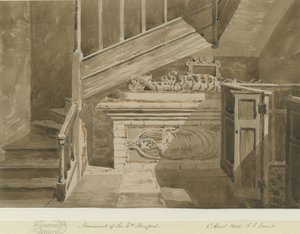 Handsworth - Monument de Sir William Stanford : dessin sépia