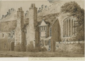 Lichfield - Hôpital et chapelle St. John : dessin à la sépia rouge, 9 septembre 1842 (dessin) - Allen Edward Everitt