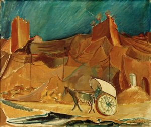 Paysage espagnol avec une calèche