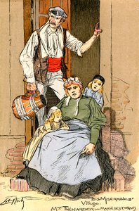 Illustration pour Les Misérables : Famille Thénardier (gravure) - Almery Lobel Riche