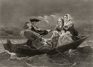 Lady Harriet Ackland en route pour visiter le camp du général Gates, de 