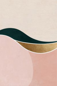 Vagues rose pâle et dorées