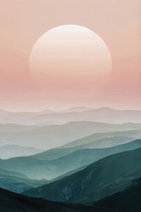 Horizon montagneux aux couleurs pastel