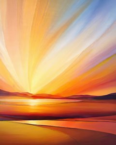Paysage au lever du soleil rayonnant