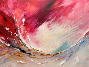 Rouge, rose, fluide, abstrait