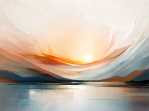 Lever de soleil abstrait et serein