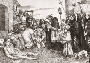 Victimes de la peste de Rome - Alphonse (after) Legros