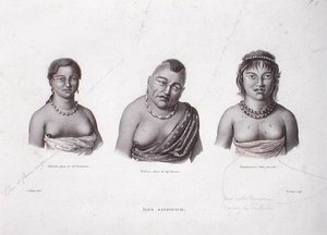 Épouses des chefs hawaïens des îles Sandwich, c.1824