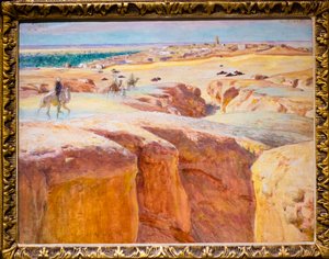 Caravane à El Grara, près de Ghardaïa (huile sur panneau) - Alphonse Etienne Dinet