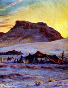 Groupe de nomades arabes dans le désert. par Nasreddine Dinet (Alphonse-Étienne Dinet)