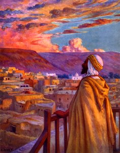 Muezzin appelant les fidèles à la prière dans un village du désert - Alphonse Etienne Dinet