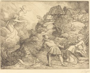 Allégorie du paysan et de la fortune : Sujet allégorique - Alphonse Legros