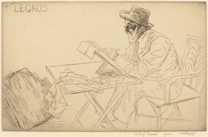 Alphonse Legros dessinant - Alphonse Legros