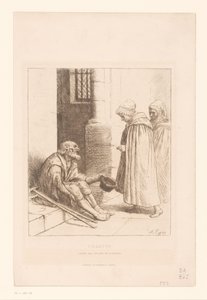 Mendiant sur un escalier - Alphonse Legros