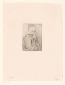Femme bretonne avec coiffe - Alphonse Legros