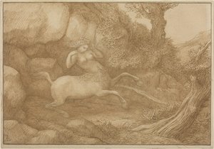 Femme centaure (plume et encre brune sur mine de plomb sur papier vélin) - Alphonse Legros