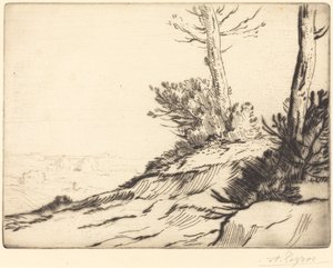 Colline avec buissons - Alphonse Legros