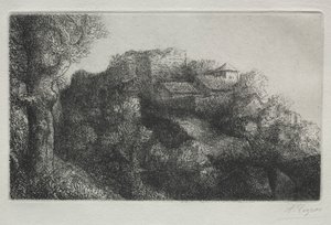 Paysage (avec bâtiments) - Alphonse Legros