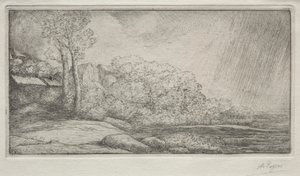 Paysage avec deux arbres - Alphonse Legros