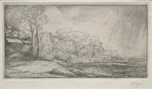 Paysage avec deux arbres - Alphonse Legros