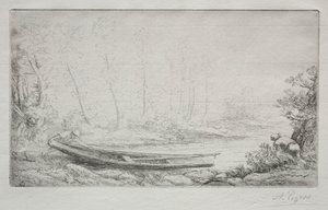 Le Départ pour la pêche, dans les brumes - Alphonse Legros