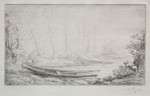 Le Départ pour la pêche, dans les brumes - Alphonse Legros