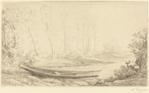 Homme avec une perche, figure à droite - Alphonse Legros