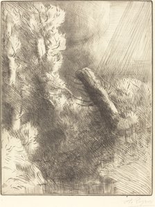 Souvenirs de Fontainebleau sous la pluie - Alphonse Legros