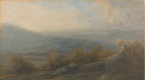 Paysage de montagne avec deux figures à droite, 1905