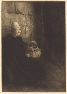 Paysanne des environs de Boulogne dite La femme au panier - Alphonse Legros