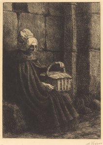 Paysanne des environs de Boulogne dite La femme au panier - Alphonse Legros