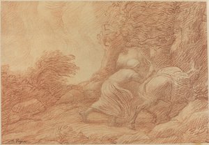 Paysans et âne - Alphonse Legros