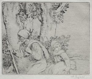 Retour des Champs (2ème planche) - Alphonse Legros