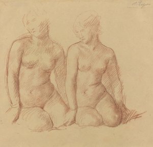 Étude de deux figures assises côte à côte