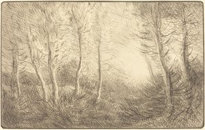 Lever du soleil, bois de Clamard - Alphonse Legros