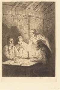 Le souper chez misère - Alphonse Legros