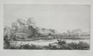 La Ferme sur la Rivière: Effet du Soir - Alphonse Legros
