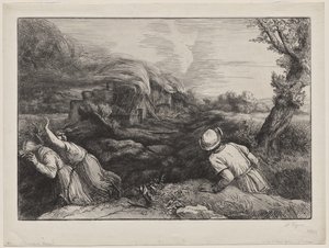 Le village en flammes - Alphonse Legros