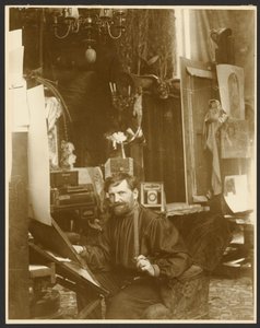 [Self-Portrait in His Studio, Rue du Val-de-Grâce, Paris] - Alphonse Maria Mucha