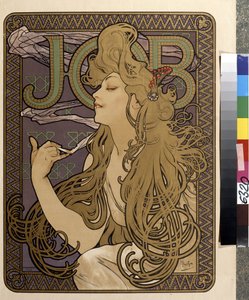 Affiche de publicité pour le papier de soie Job