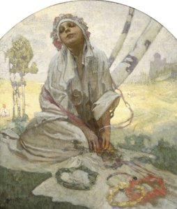 Rêveur bohémien au soleil - Alphonse Mucha