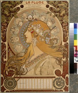 Calendrier La Plume, revue bi-mensuelle illustrée du salon des Cent - Alphonse Marie Mucha