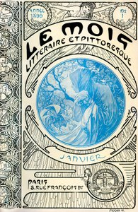Couverture de la revue (mensuelle) Le Mois Littéraire et Pittoresque par Alphonse Mucha (1860-1939) : janvier 1899 - Maison de la Bonne Presse - Alphonse Mucha