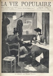 Dans un restaurant, un homme et une femme sont séparés et dînent. Le garçon de service est accroupi près de l